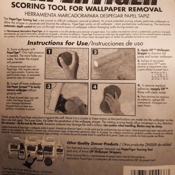 Zinsser DIF Paper Tiger Wallpaper Removal Tool #02966 - Set of 2 - Picture 5 of 7